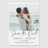 エレガントな結婚式の写真を保存する日付の磁気カード (正面)