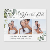 エレガントな結婚式の写真を保存する日付の磁気カード (正面)