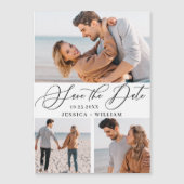 エレガントな結婚式の写真を保存する日付の磁気カード (正面)