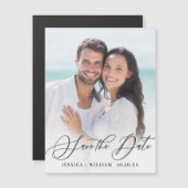 エレガントな結婚式の写真を保存する日付の磁気カード (正面/裏面)