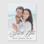 エレガントな結婚式の写真を保存する日付の磁気カード (正面)