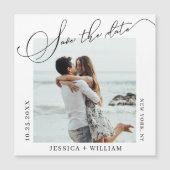 エレガントな結婚式の写真を保存する日付の磁気カード (正面)