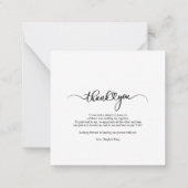 エレガントな結婚式の写真ハンドレターサンキュー ノートカード (裏面)