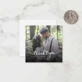 エレガントな結婚式の写真ハンドレターサンキュー ノートカード (正面/裏面インサイチュ)