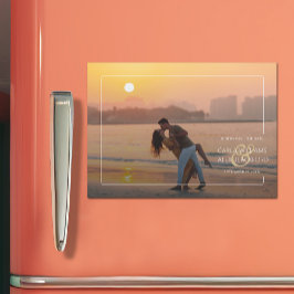 エレガントな結婚式の写真日付の磁気カードを保存