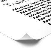 エレガントな結婚式の写真書道座席表 ポスター (コーナー)