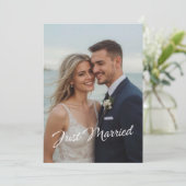 エレガントな結婚式の写真発表 - 新婚です 招待状 (スタンド正面)