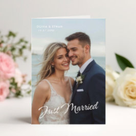 エレガントな結婚式の写真発表 - 新婚 招待状