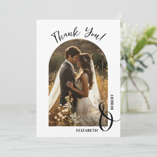 エレガントな結婚式の写真 サンキューカード (スタンド正面)