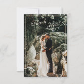 エレガントな結婚式の写真 サンキューカード (正面)