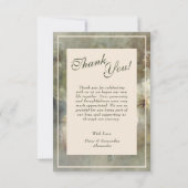 エレガントな結婚式の写真 サンキューカード (裏面)