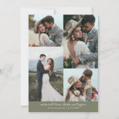 エレガントな結婚式の写真 サージブルー So Much Love サンキューカード (正面)