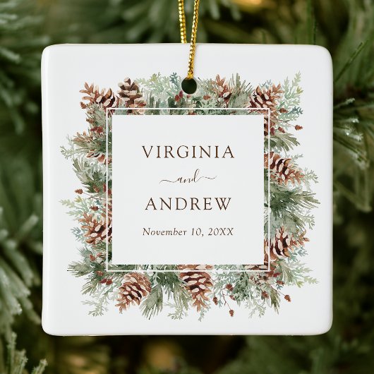 エレガントな結婚式の写真 セラミックオーナメント