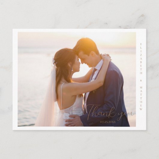 エレガントな結婚式の写真　感謝のポストカード ポストカード (正面)