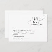 エレガントな結婚式の出欠確認カード 出欠カード (正面/裏面)