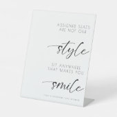 エレガントな結婚式の割り当て座席は私たちのスタイルではない 台座サイン (正面)