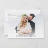 エレガントな結婚式の台本 写真 お礼カード サンキューカード (裏面)