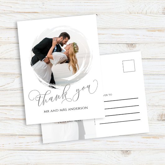 エレガントな結婚式の台本 写真 お礼カード ポストカード