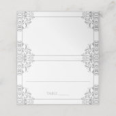 エレガントな結婚式の名刺 |ナディーン（グレー/グレー） プレイスカード (外部開封)