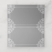 エレガントな結婚式の名刺 |ナディーン（グレー/グレー） プレイスカード (内部開封)