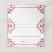 エレガントな結婚式の名刺 |ナディーン(赤) プレイスカード (外部開封)