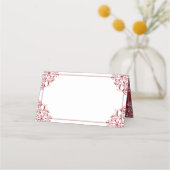 エレガントな結婚式の名刺 |ナディーン(赤) プレイスカード (裏面)