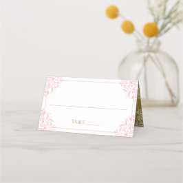 エレガントな結婚式の名前カード | Nadine (ピンク & ゴールド) プレイスカード