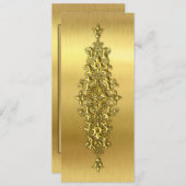 エレガントな結婚式の名札, ゴールド 招待状 (正面/裏面)