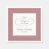 エレガントな結婚式の埃っぽいバラピンクを保持する スタンダードカクテルナプキン (正面)