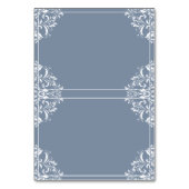 エレガントな結婚式の場所/名刺(ほこりっぽい青) テーブルナンバー (裏面)