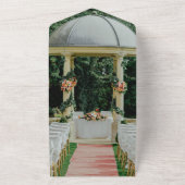 エレガントな結婚式の夏結婚のフローラ オールインワン招待状 (外側)