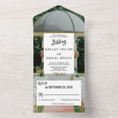 エレガントな結婚式の夏結婚のフローラ オールインワン招待状 (内側)