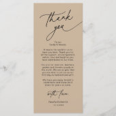 エレガントな結婚式の席札 御礼カード プログラム (正面)