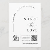 エレガントな結婚式の座席表の番号QRコード 招待状 (裏面)