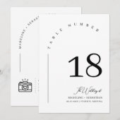 エレガントな結婚式の座席表の番号QRコード 招待状 (正面/裏面)