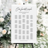 エレガントな結婚式の座席表（アルファベット） ポスター