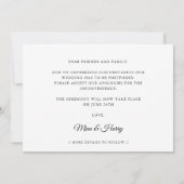 エレガントな結婚式の延期のお知らせ 案内状 (裏面)