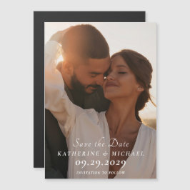 エレガントな結婚式の延期日通知の写真 マグネット招待状