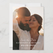 エレガントな結婚式の延期日通知の写真 マグネット招待状 (正面)