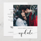 エレガントな結婚式の延期案内写真 案内状 (正面/裏面)