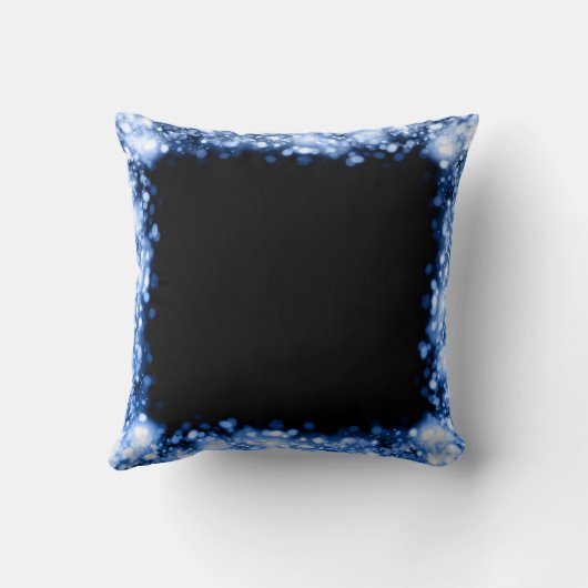 エレガントな結婚式の引き出物きらめくなライトサファイア クッション (裏面)