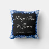 エレガントな結婚式の引き出物きらめくなライトサファイア クッション (正面)