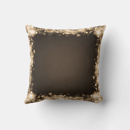 エレガントな結婚式の引き出物きらめくなライト金ゴールド クッション (裏面)