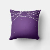 エレガントな結婚式の引き出物のきらめくなひもの紫色 クッション (裏面)