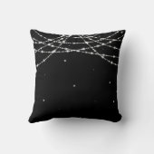 エレガントな結婚式の引き出物のきらめくなひもの黒 クッション (裏面)