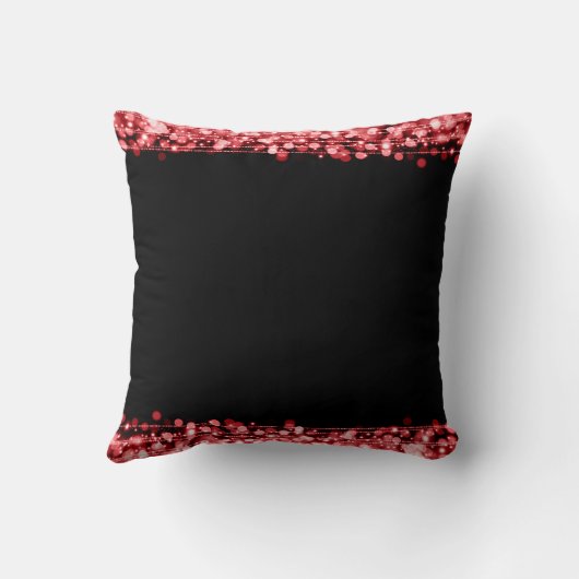 エレガントな結婚式の引き出物のパーティーは赤光っています クッション (裏面)