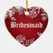 エレガントな結婚式の引き出物のビクトリアンな華麗さの赤 セラミックオーナメント (正面)