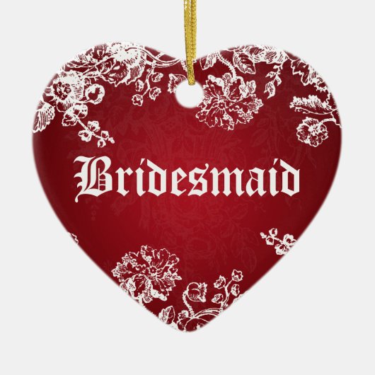 エレガントな結婚式の引き出物のビクトリアンな華麗さの赤 セラミックオーナメント (正面)