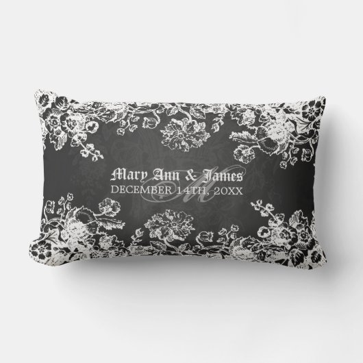 エレガントな結婚式の引き出物のビクトリアンな華麗さの黒 ランバークッション (正面)