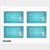 エレガントな結婚式の引き出物のラベルのロマンチックなパリ青 長方形シール (シート)